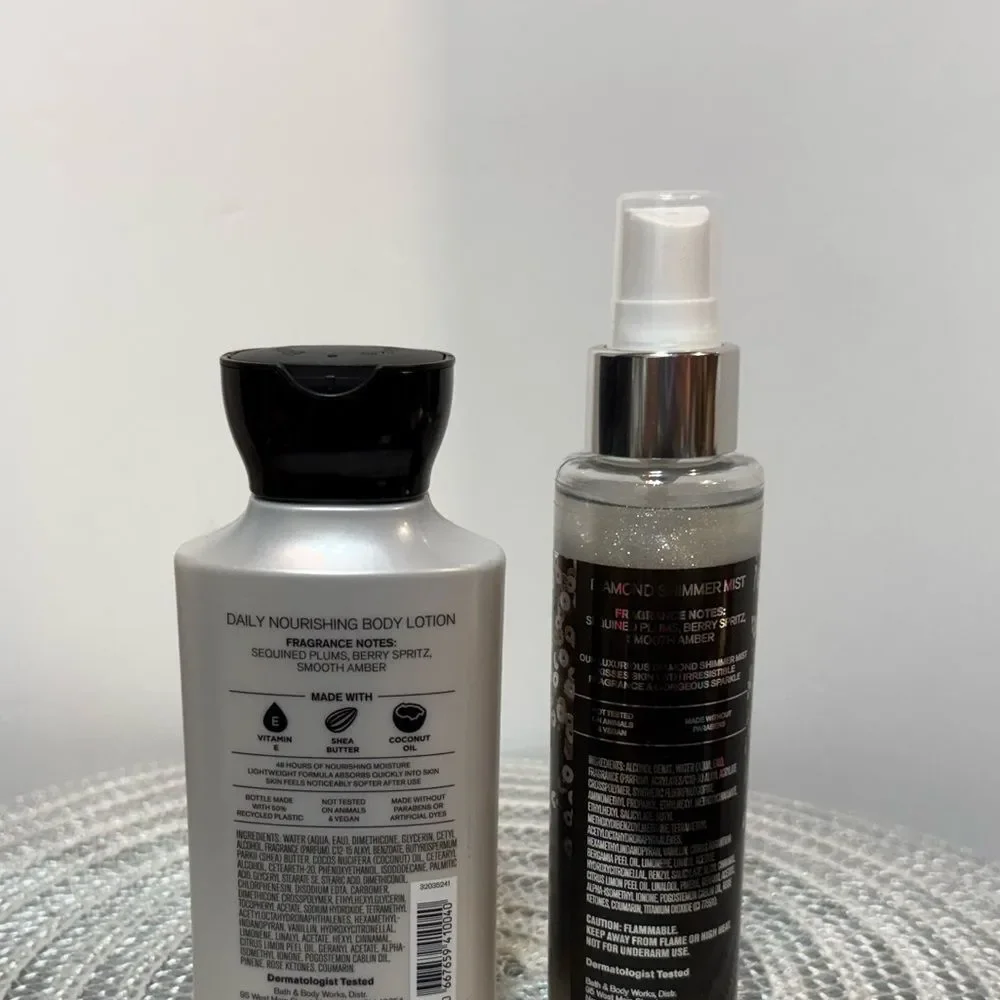 BBW A Toast to you Diamond Shimmer Mist and Body Lotion Set of 2 NWT